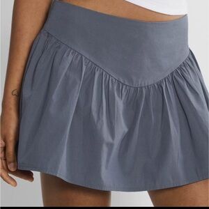 Aritzia Slate V-Waist Gathered Skater Mini Skirt